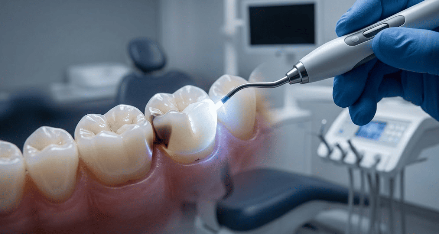 Transiluminación con fibra óptica y luz LED dental